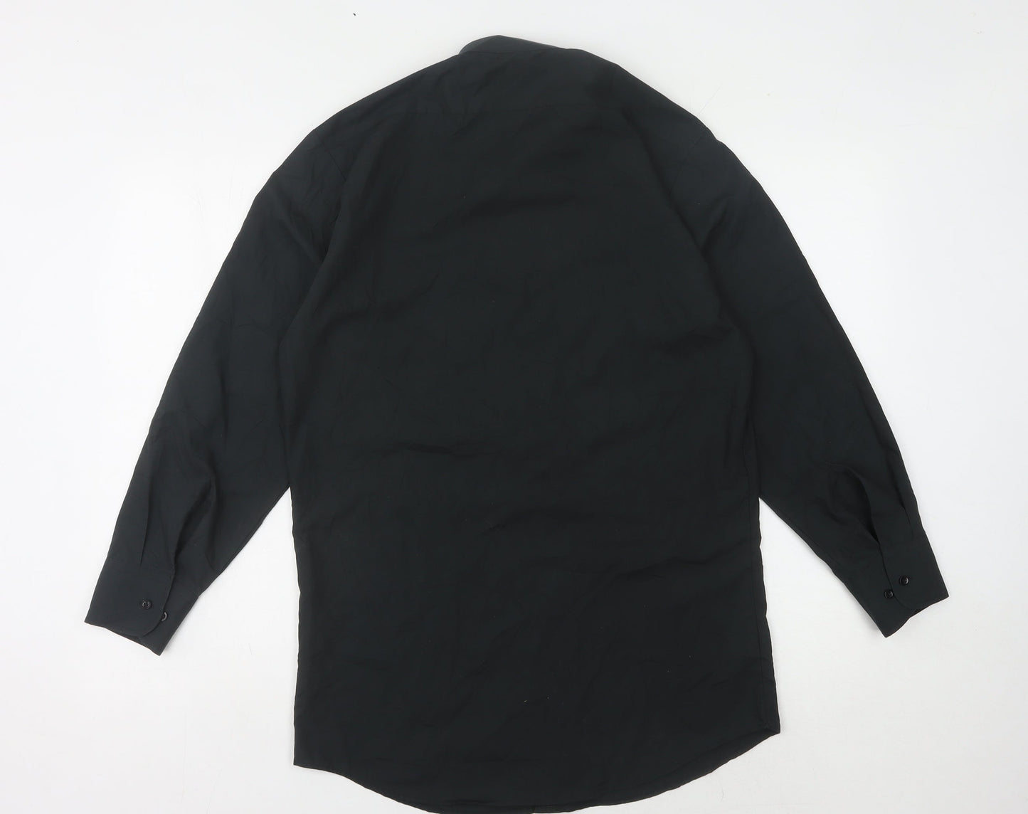 Omega Men's Black Button-Up Shirt, Long Sleeve, Size S