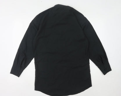 Omega Men's Black Button-Up Shirt, Long Sleeve, Size S