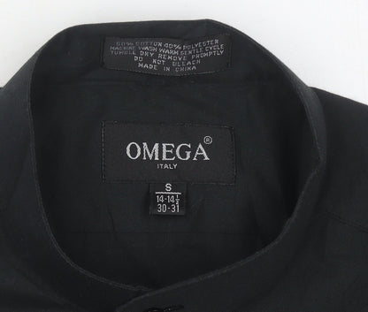 Omega Men's Black Button-Up Shirt, Long Sleeve, Size S