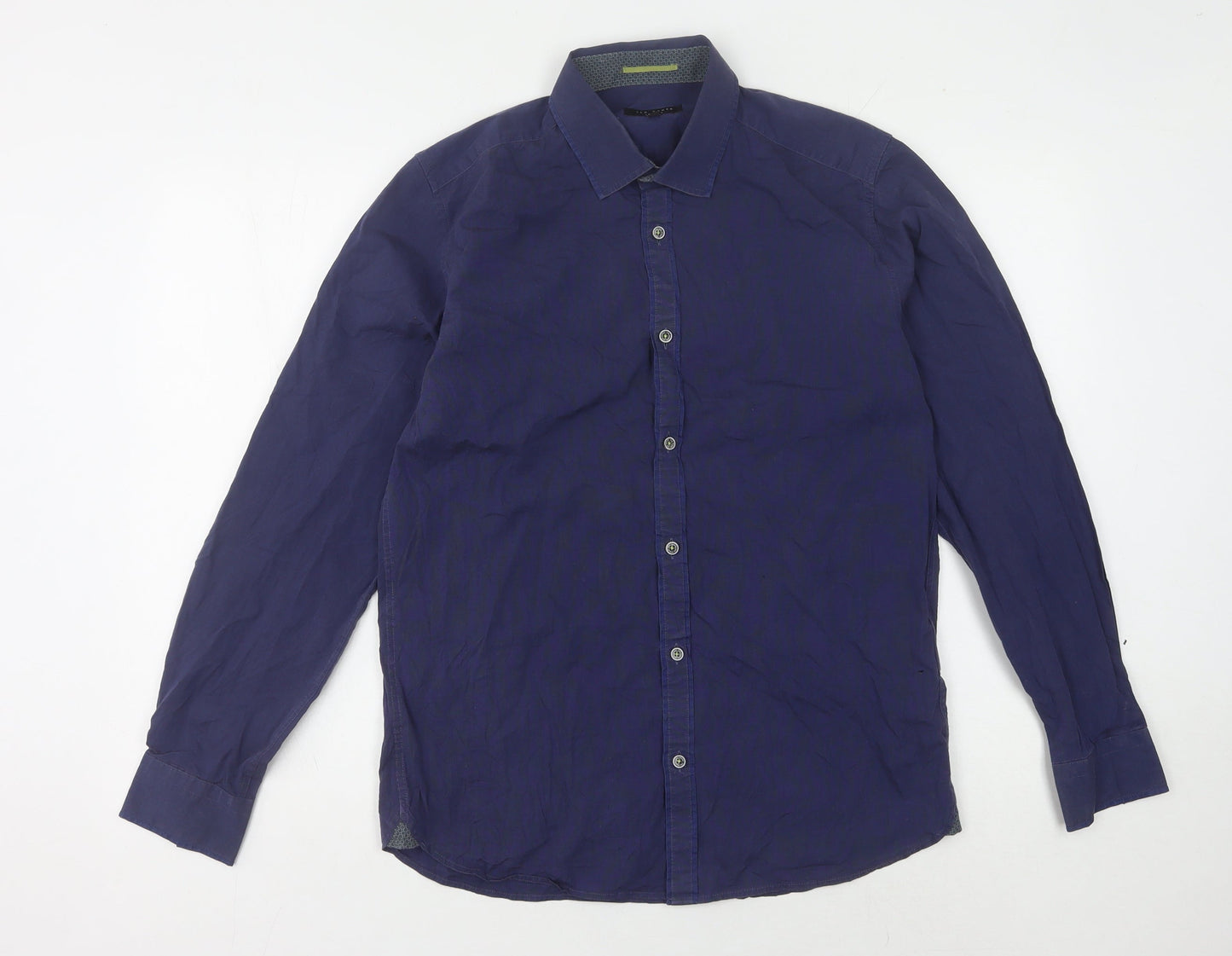 Ted Baker Men's Blue Long Sleeve Button-Up Shirt - M