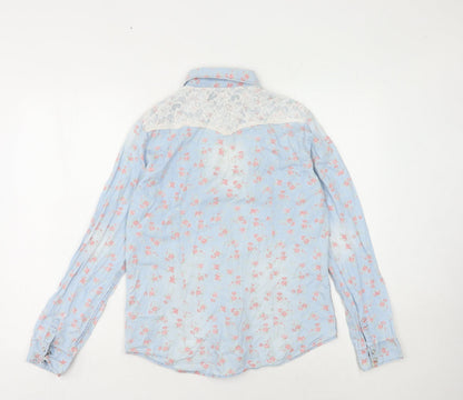Womens UK Size M Stars & Stripes Blue  Button-Up