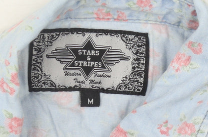 Womens UK Size M Stars & Stripes Blue  Button-Up