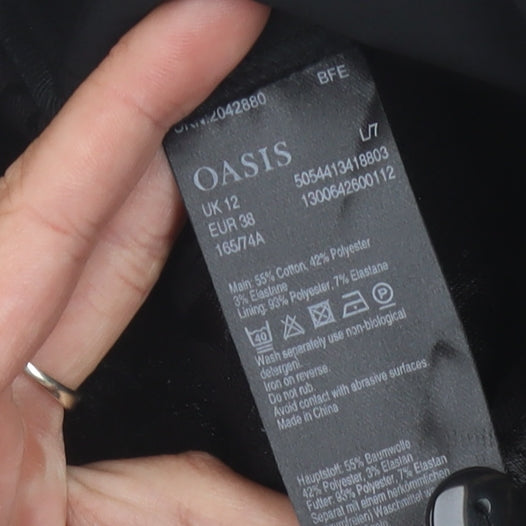 Womens UK Size 12 Oasis   Black Trousers