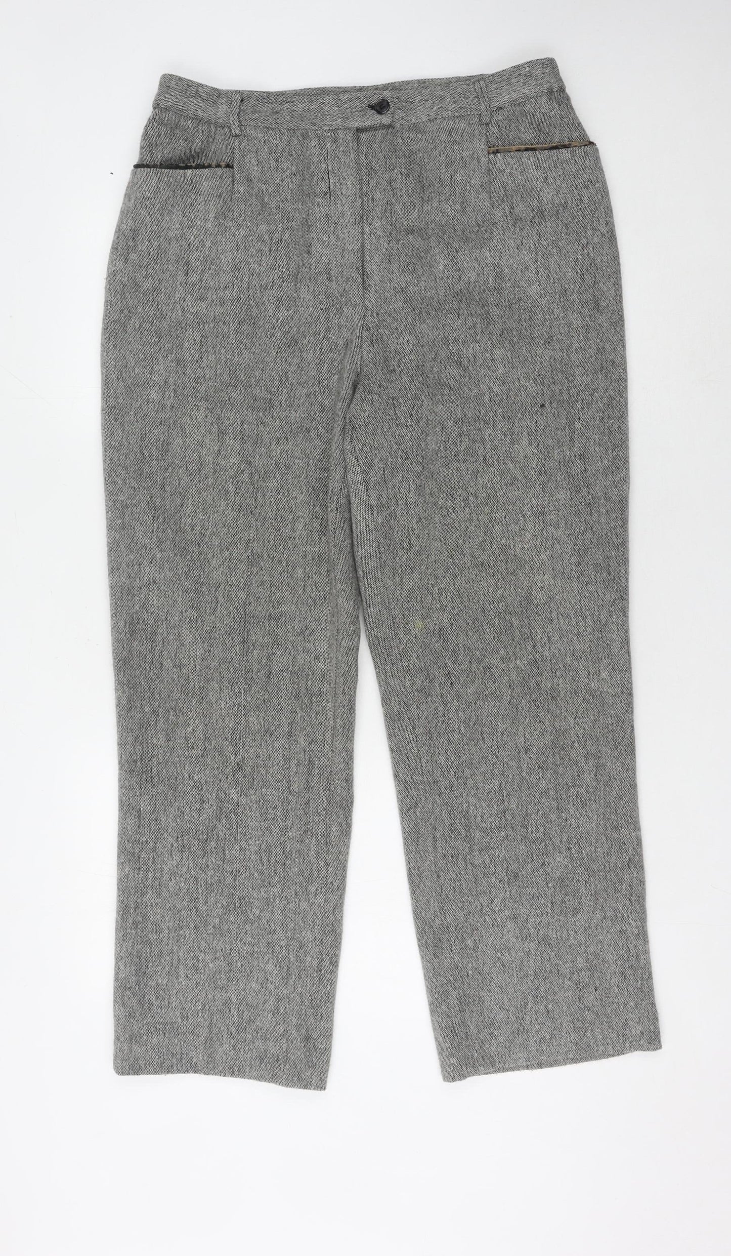 Oscar B. Women's Grey Trousers, Size 18, Herringbone