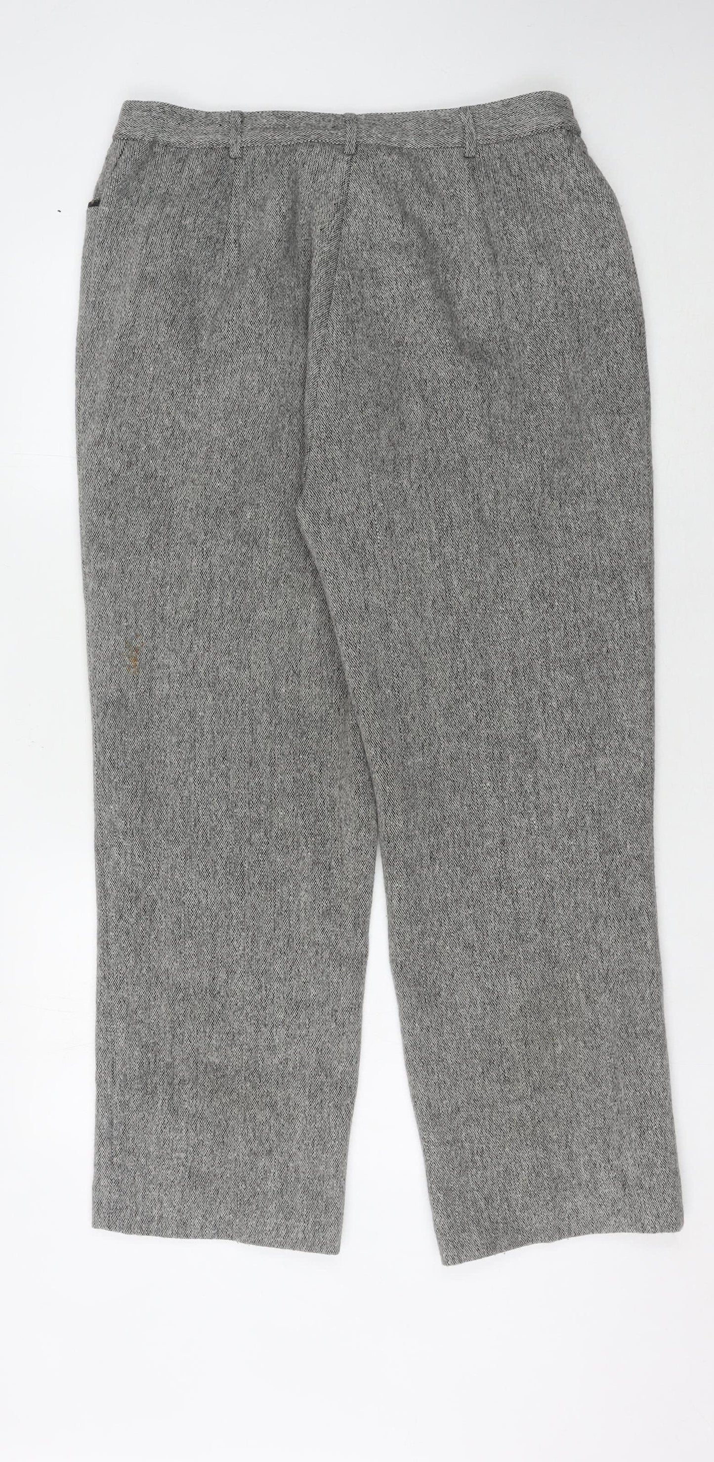 Oscar B. Women's Grey Trousers, Size 18, Herringbone