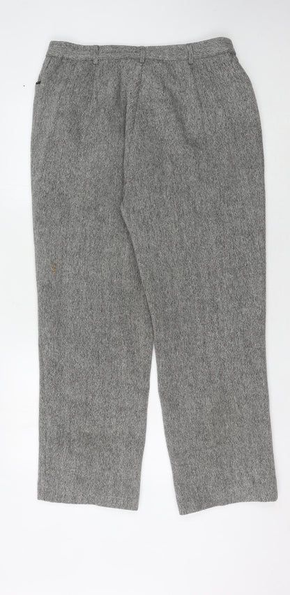 Oscar B. Women's Grey Trousers, Size 18, Herringbone