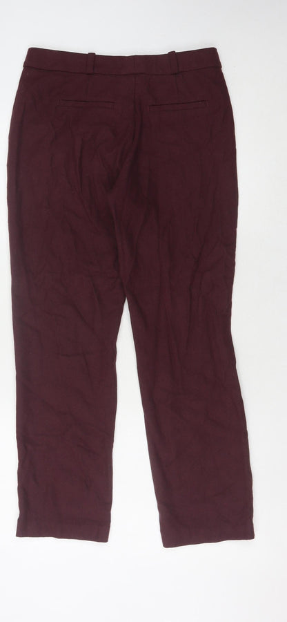 Womens UK Size 10 Marks and Spencer Regular Fit  Red Trousers