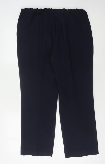 Bm Collection Women's Black Straight Trousers Size 16