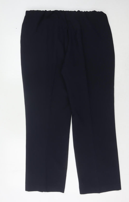 Bm Collection Women's Black Straight Trousers Size 16