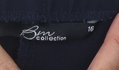 Bm Collection Women's Black Straight Trousers Size 16