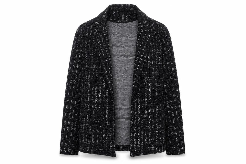 New Look Women's Black Tweed Blazer - Size 12
