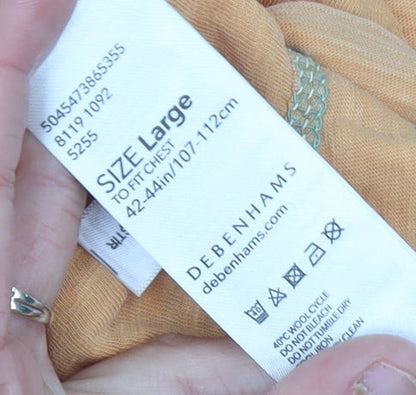 Debenhams Men's Orange Polo Shirt L, Short Sleeve