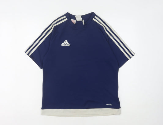 Additional front view of Adidas boys’ blue t-shirt 13-14y gym training sports
