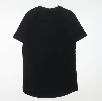 Fabric Men's Black Cotton T-Shirt XS Crew Neck