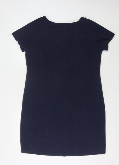 Apricot Women's Navy Blue Sheath Dress, UK 14, Short Sleeve