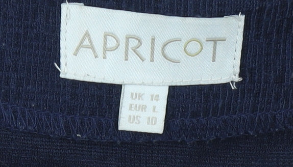 Apricot Women's Navy Blue Sheath Dress, UK 14, Short Sleeve