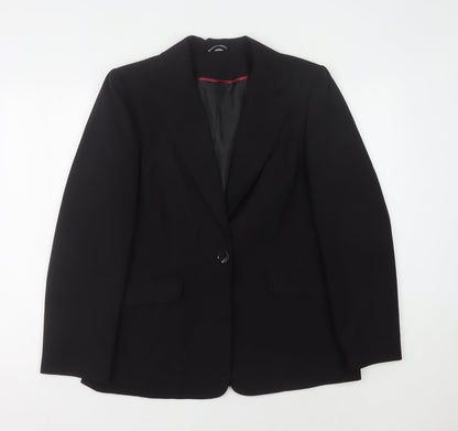 BHS Women Black Blazer, Size 14, Notch Lapel