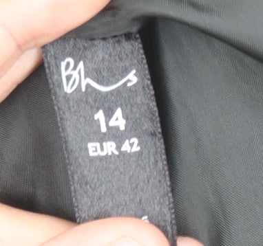 BHS Women Black Blazer, Size 14, Notch Lapel