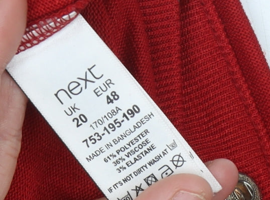 Womens UK Size 20 NEXT Red Pullover Jumper