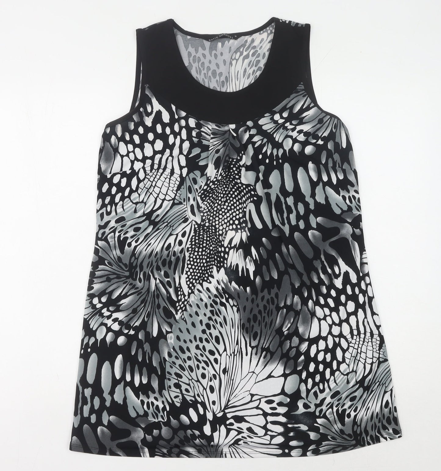 David Emanuel Women's Black Animal Print Dress Size 12