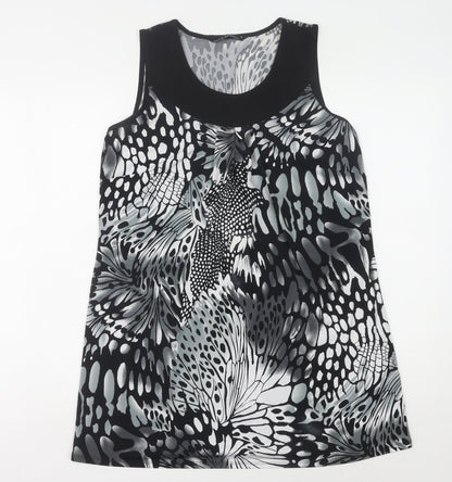 David Emanuel Women's Black Animal Print Dress Size 12