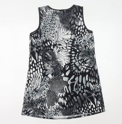 David Emanuel Women's Black Animal Print Dress Size 12