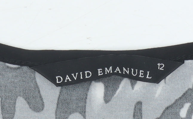 David Emanuel Women's Black Animal Print Dress Size 12