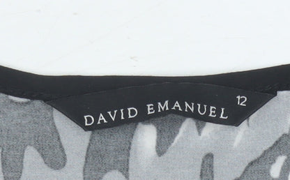 David Emanuel Women's Black Animal Print Dress Size 12