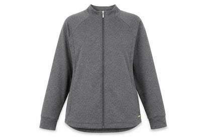 Front view of Dash Women's Grey Basic Jacket, size 14, Full Zip