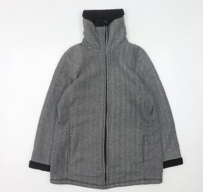 Womens UK Size M Bonmarché Grey Quilted Coat