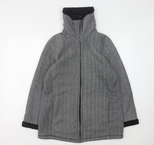 Womens UK Size M Bonmarché Grey Quilted Coat