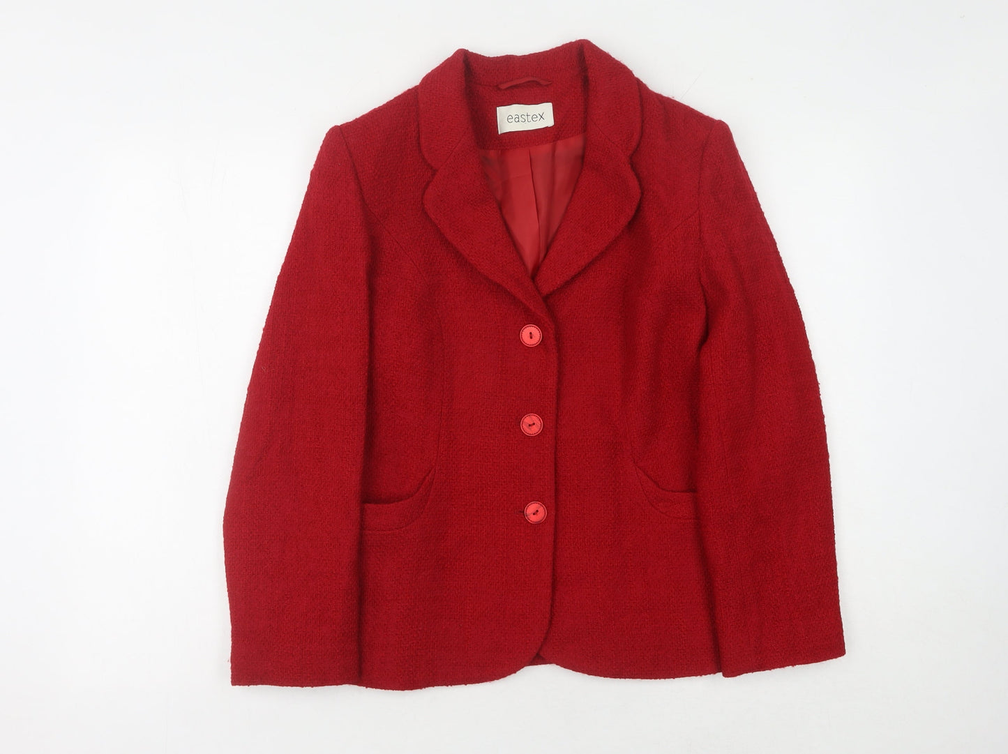 Eastex Women's Red Bouclé Blazer Size 10
