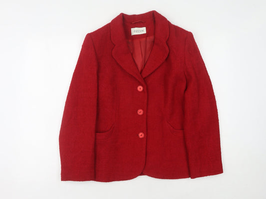 Eastex Women's Red Bouclé Blazer Size 10