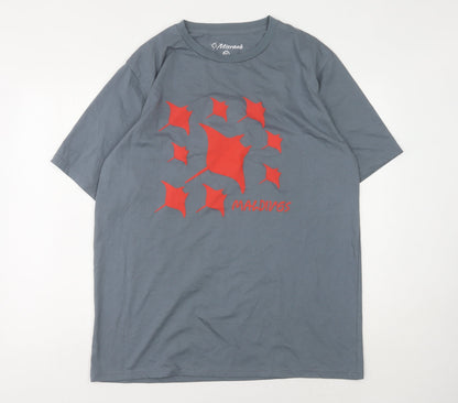 Misraab Men's 2XL Blue Graphic T-Shirt, Animals, Cotton