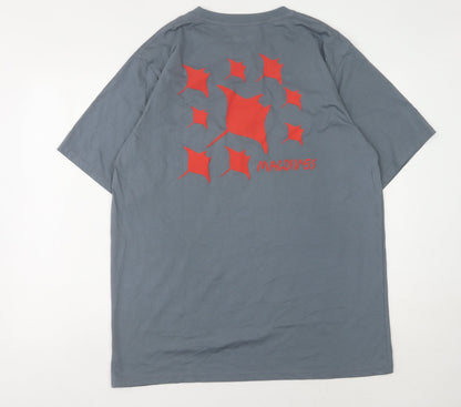 Misraab Men's 2XL Blue Graphic T-Shirt, Animals, Cotton