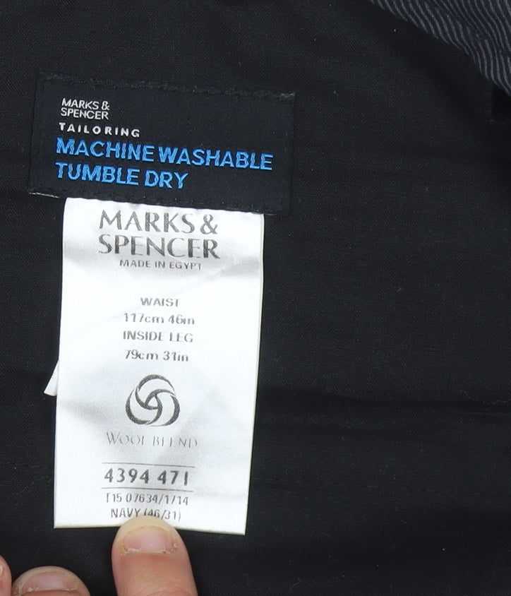 Marks and Spencer Men's Black Trousers Size 46
