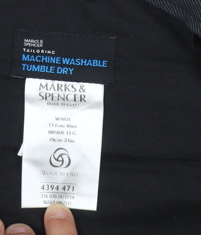 Marks and Spencer Men's Black Trousers Size 46
