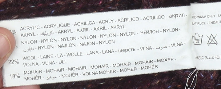 Desigual Women's Purple Knee Length Cowl Neck Sweater Dress