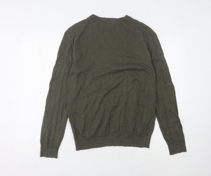 Gap Men's Green V-Neck Pullover Jumper M