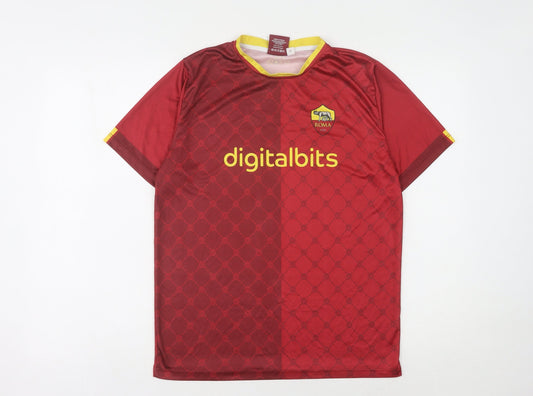 AS Roma Men's Red Football Jersey S Athletic Fit
