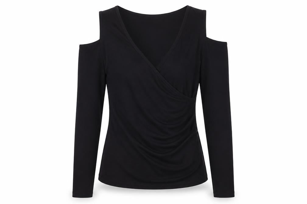 Body Flirt Women's Black XS Wrap Blouse