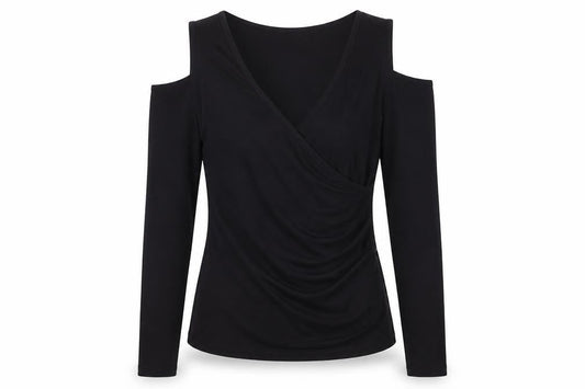Body Flirt Women's Black XS Wrap Blouse