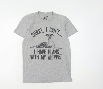 Free Will Unisex Grey Cotton T-Shirt, Size S