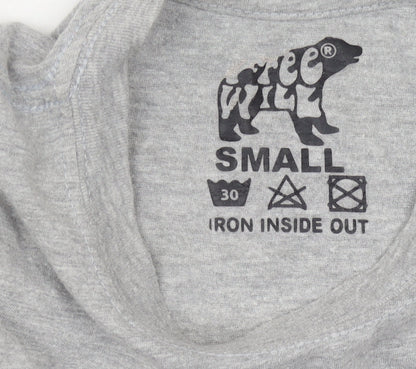 Free Will Unisex Grey Cotton T-Shirt, Size S