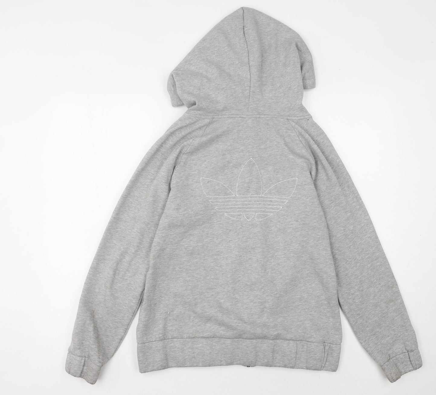 Adidas Women's Grey Full Zip Hoodie Size 16