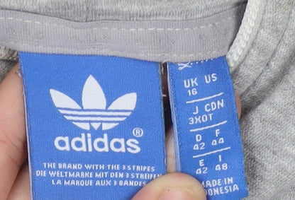 Adidas Women's Grey Full Zip Hoodie Size 16