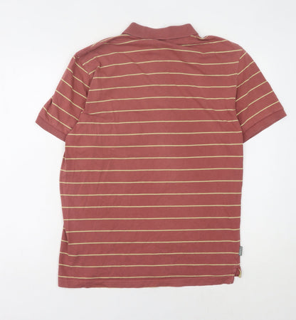 Hawkshead Men's Red Striped Polo Shirt L