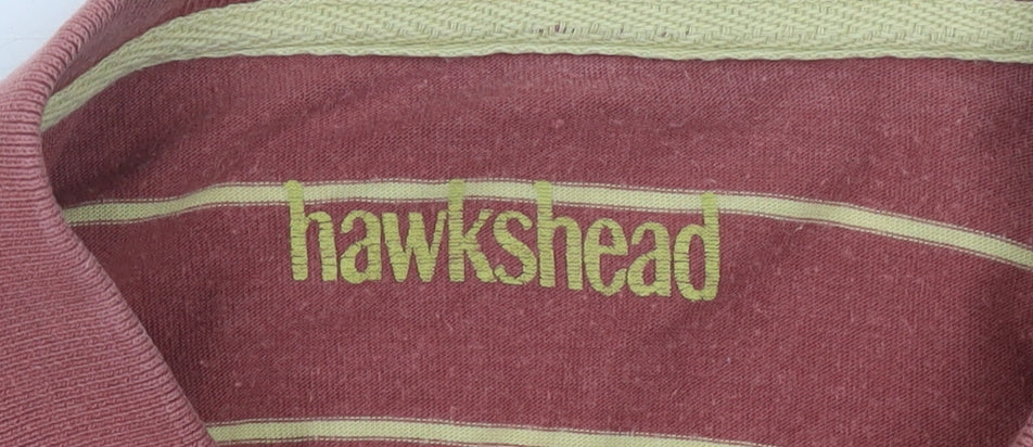 Hawkshead Men's Red Striped Polo Shirt L
