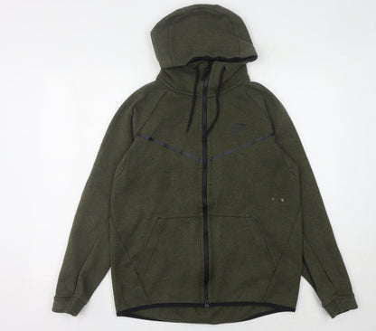 Mens UK Size M Nike Green Full Zip Hoodie