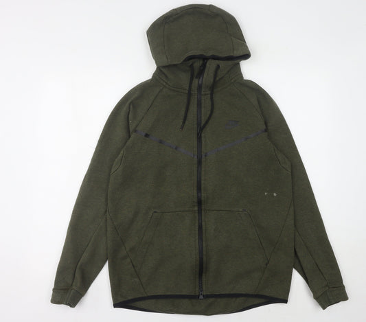 Mens UK Size M Nike Green Full Zip Hoodie